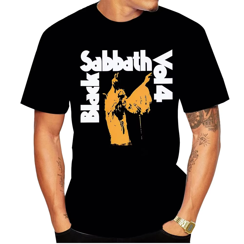 T-shirt unisexe col rond à manches courtes pour homme et femme, motif graphique rock Black Metal, dé