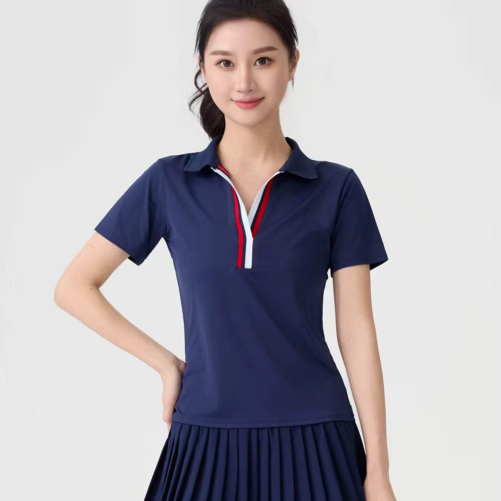 Nouvelle version du polo de sport pour femme, col golf, séchage rapide, anti-transpiration, t-shirt 