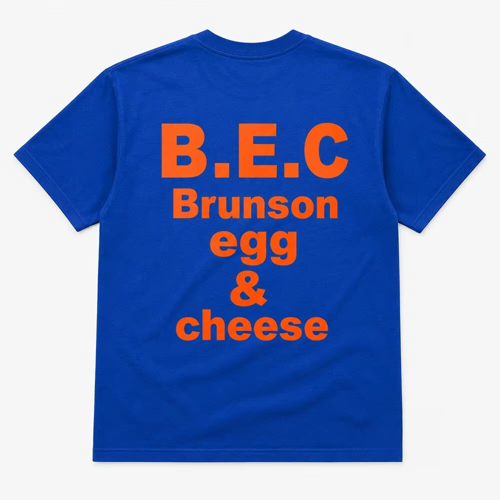 T-shirt Knicks Jalen Brunson, motif œuf et fromage, 2026, 100% coton, vêtements unisexes, hommes, fe