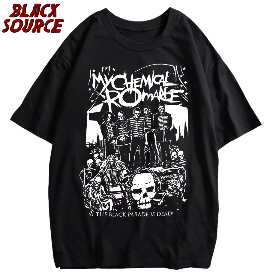 T-Shirt surdimensionné mon Romance chimique Mcr Dead T-Shirt femme noir défilé Punk Emo Rock été hau