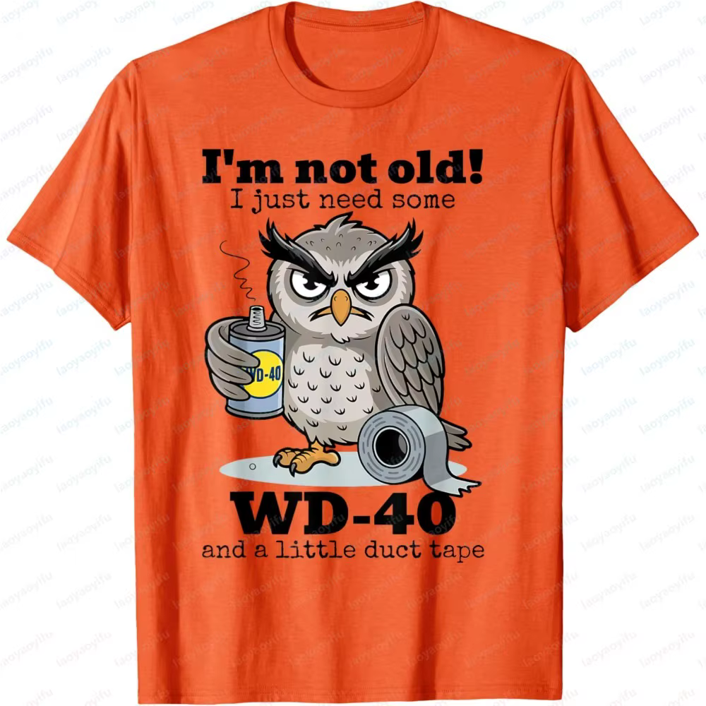 T-shirt graphique décontracté pour hommes, à la mode, à manches courtes, avec motif hibou, « Je ne s