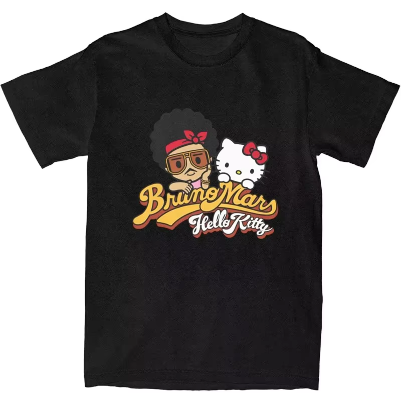 Haikyuu Bruno Mars Hello Kitty T-shirt coton T-shirt mode femme T-shirt rétro Y2K Design col rond ma