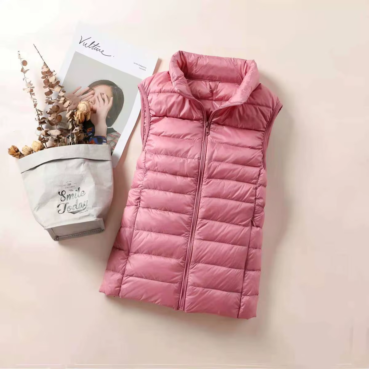 Nouveau Gilet Ultra Léger en Duvet pour Femme 2026 – Veste Sans Manches Slim Portable Coupe-Vent Lég
