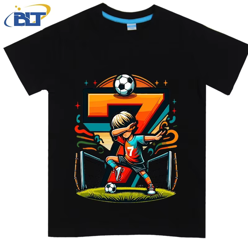 T-shirt d'été en coton à manches courtes pour enfants de 7 ans, décontracté, médicaments, geste dab,