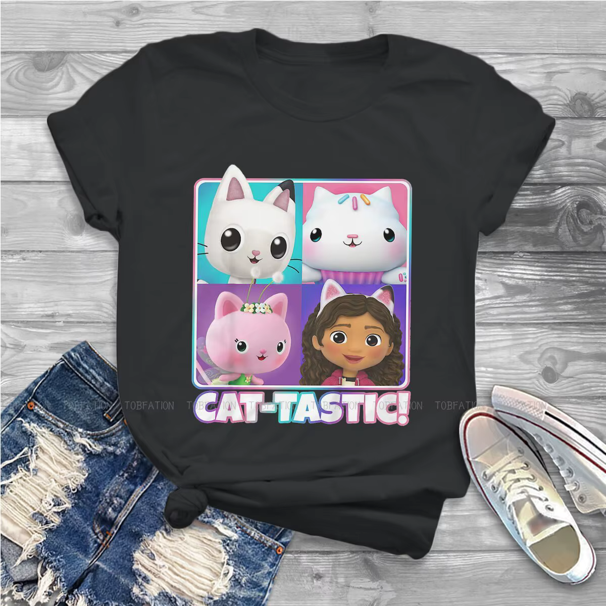 T-shirt pour femmes, boîte de bébé, 5XL, maison de poupée, Gabby, dessin animé, Tops créatifs, t-shi