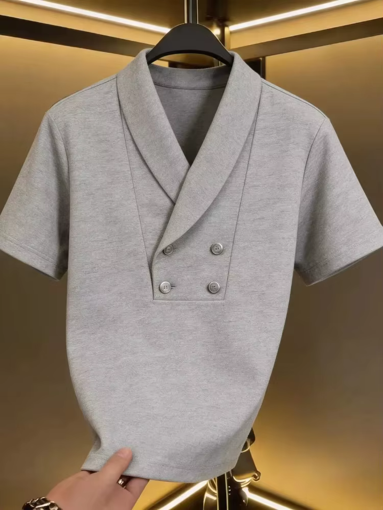 Polo homme à manches courtes, style Harajuku, unisexe, coupe ample, col rabattu, décontracté, nouvea