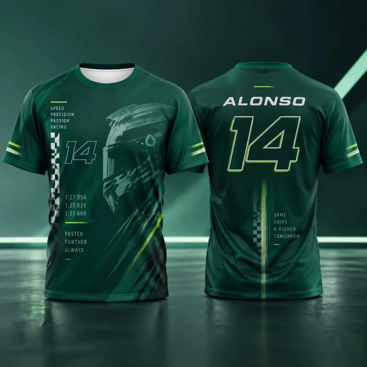 T-shirt pour homme Alonso 14, style course d'été, t-shirt graphique, streetwear, vêtements décontrac