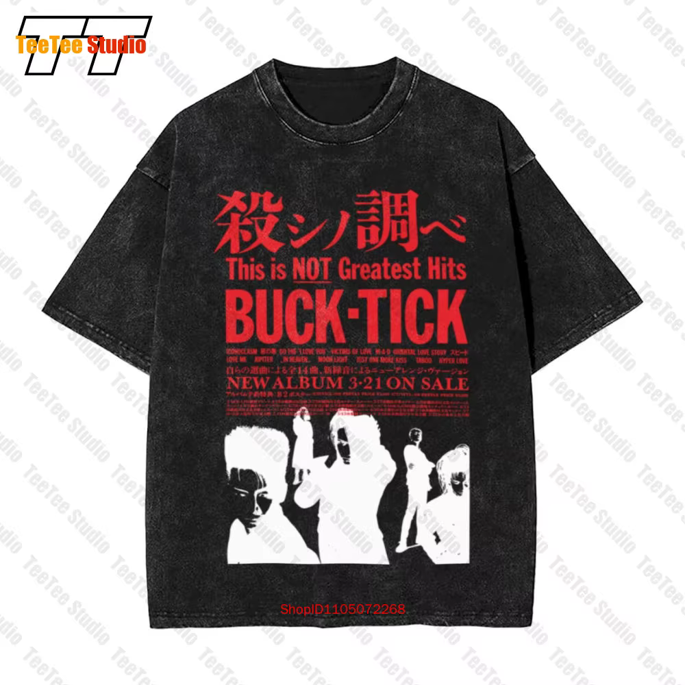 T-shirt surdimensionné vintage Buck Tick, ce n'est pas le plus grand visage complet JAWQ