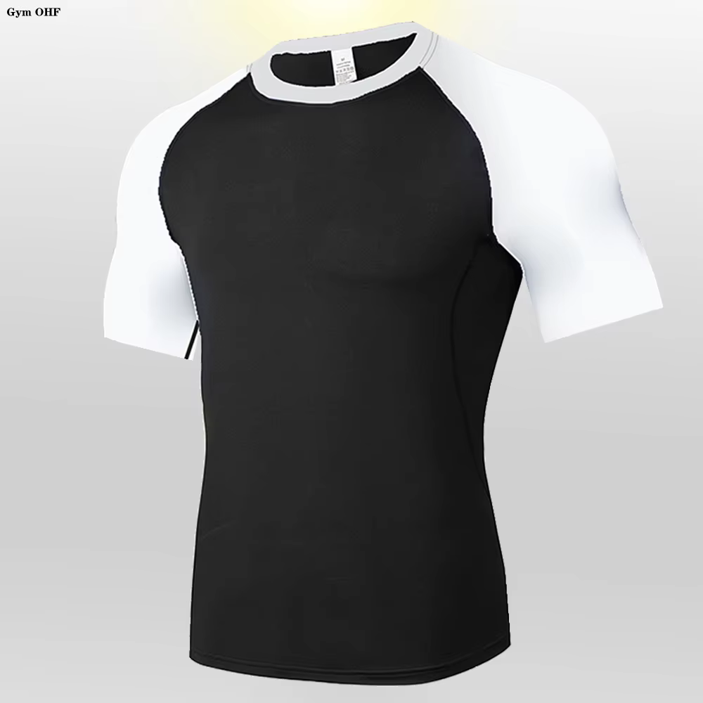 T-Shirt homme course Sport T-Shirt hommes haut de Compression T-Shirt Fitness séchage rapide serré e