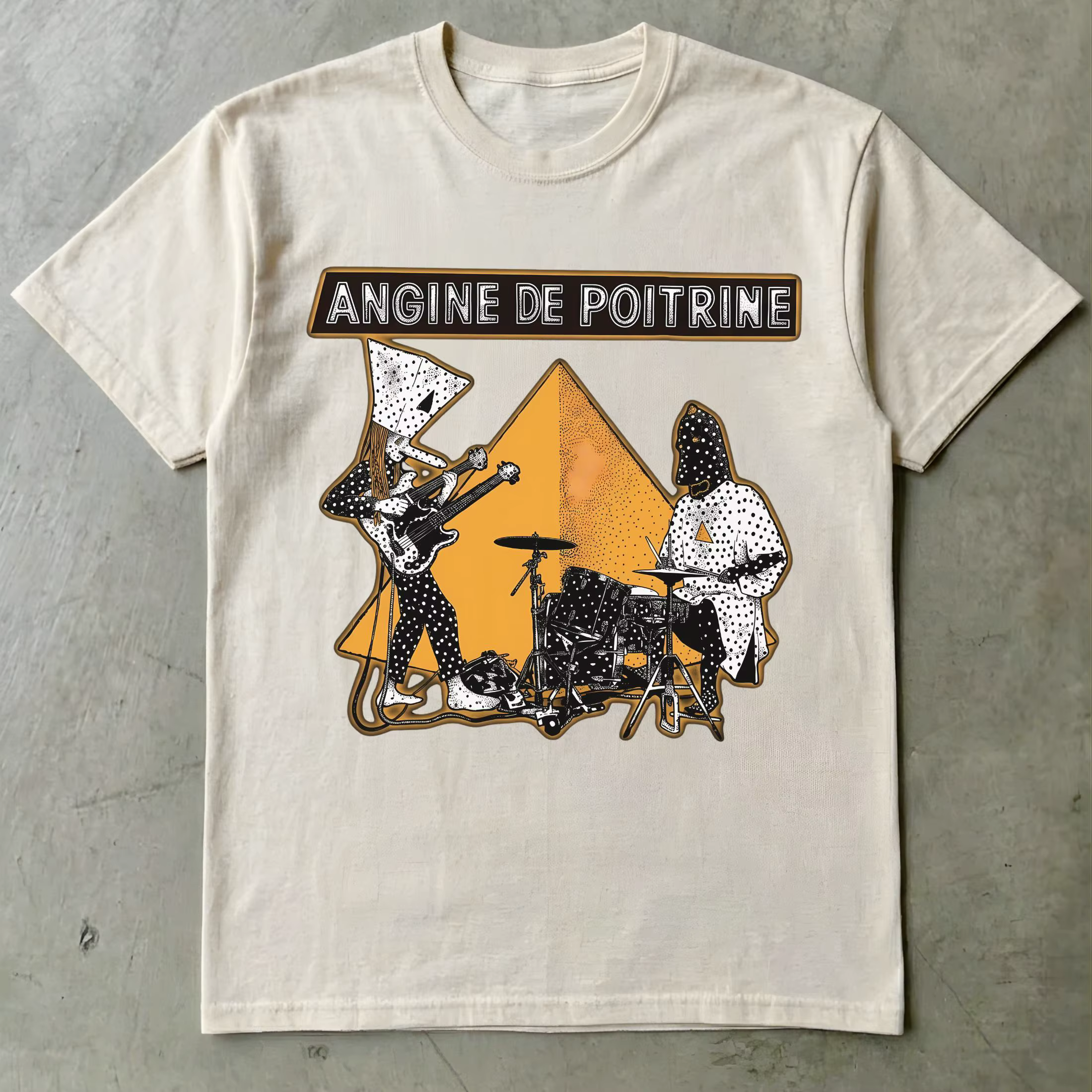 T-shirt Unisexe Angine De Poitrine Band Graphic 2026 pour Homme et Femme, 100% Coton, Col Rond, Manc