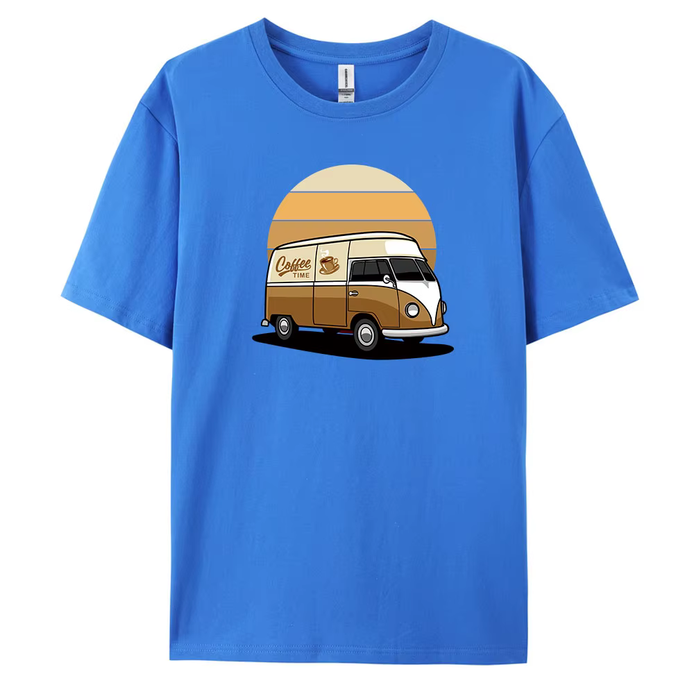 T-shirt décontracté à manches courtes pour hommes avec imprimé de voiture, t-shirts surdimensionnés,