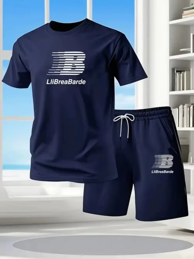 Nouvel ensemble de t-shirts à manches courtes pour hommes, ensemble de vêtements de sport tendance e
