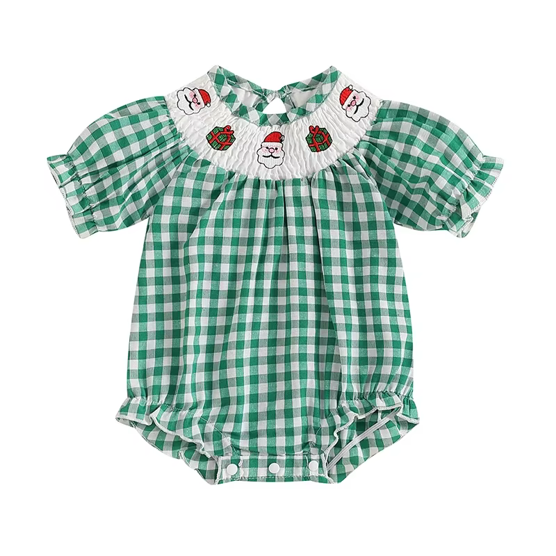 Costumes de batterie smockés pour bébés garçons et filles, vêtements de Noël pour tout-petits, brode