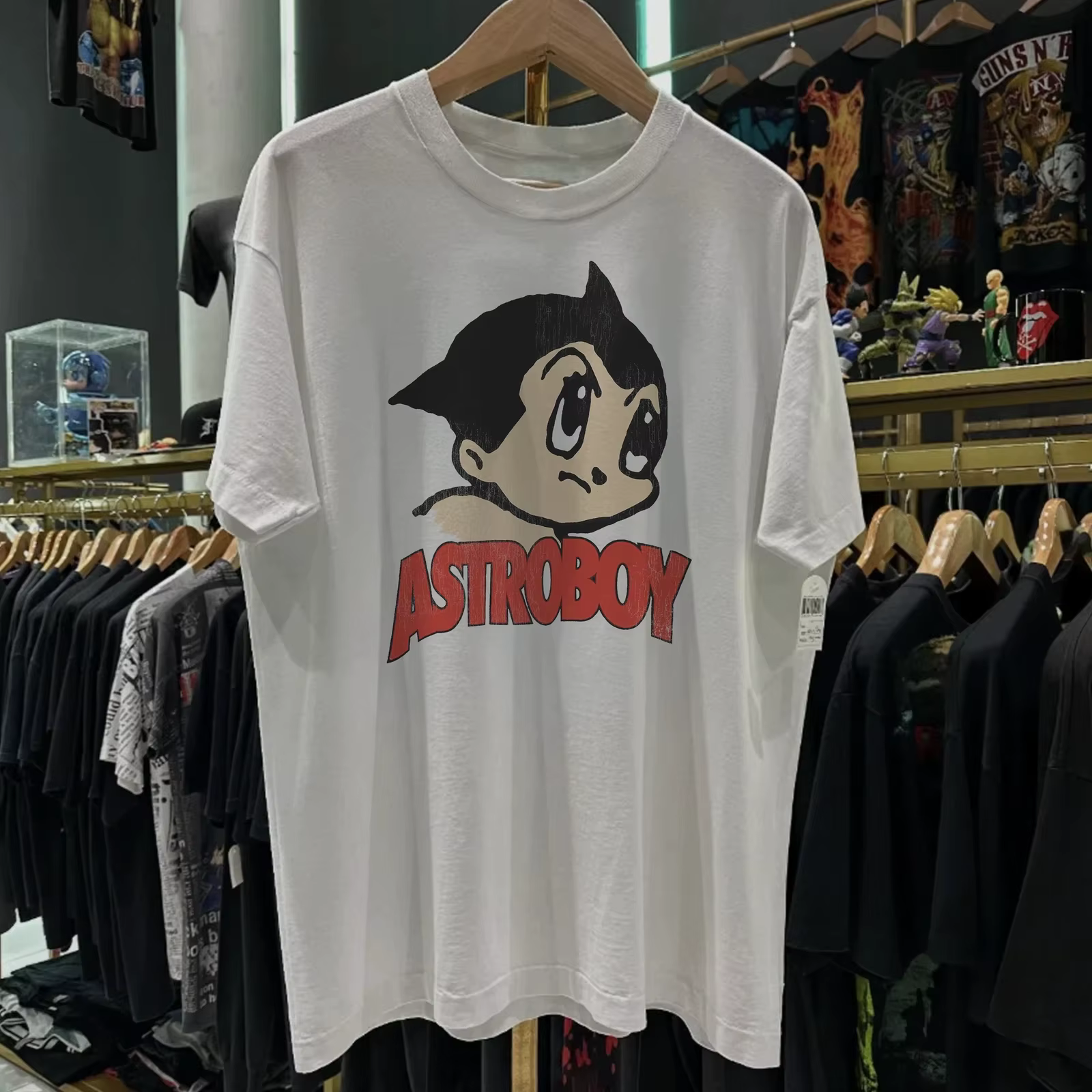 T-shirt blanc délavé Astro Boy des années 90 pour hommes