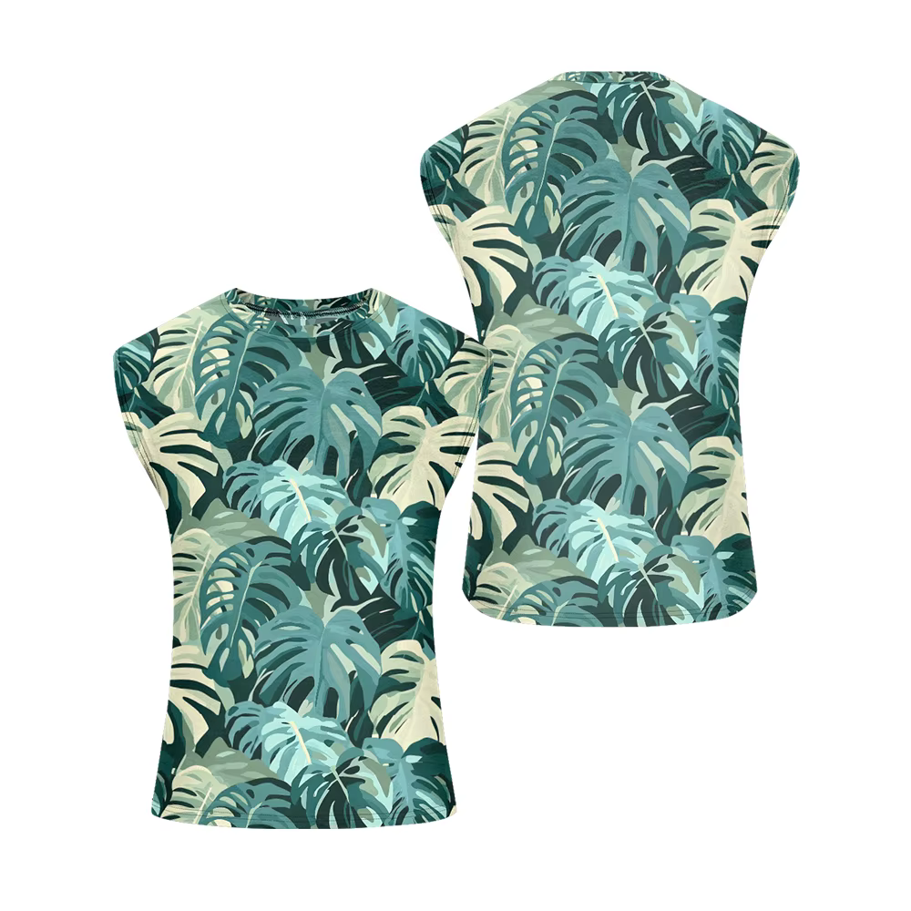 Style hawaïen feuille audacieuse hommes débardeur sans manches dégradé couleur maillots de bain resp