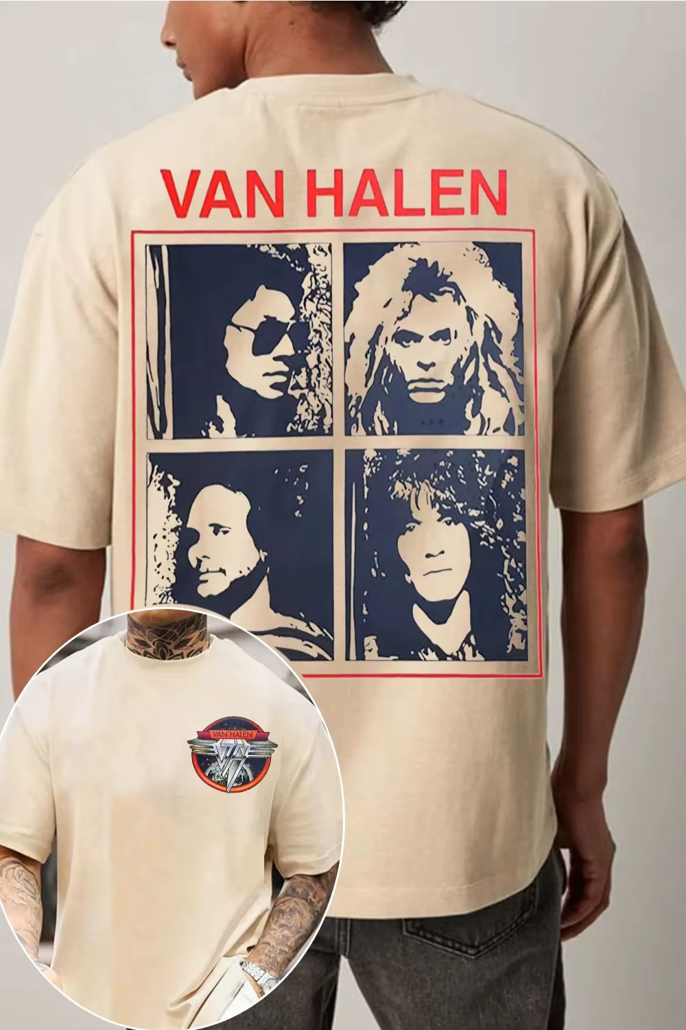 T-shirt unisexe Van Halen 2026 pour homme et femme, en coton, décontracté, à manches courtes, col ro