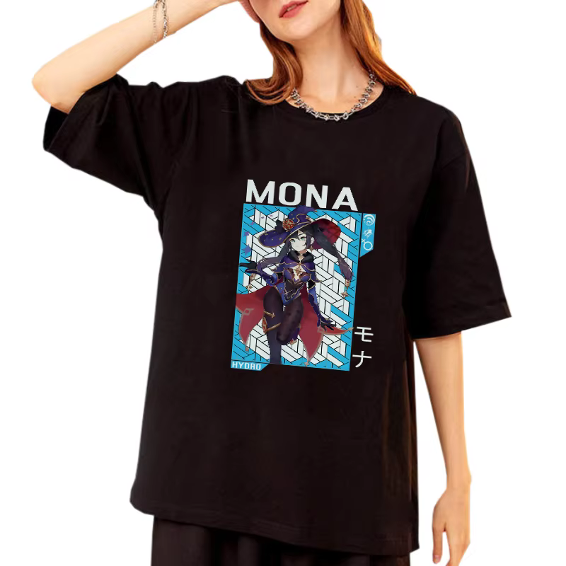 Genshin – t-shirt à manches courtes pour hommes et femmes, 100% coton, de haute qualité, Lisa, barbi