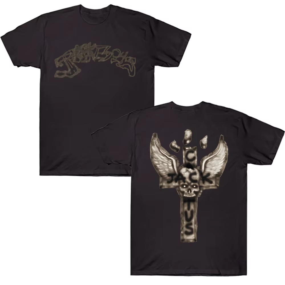 JACKBOYS 2 Album Art Graffiti T-shirt Traviss Scott Cactus Jack hauts ample décontracté coton col ro
