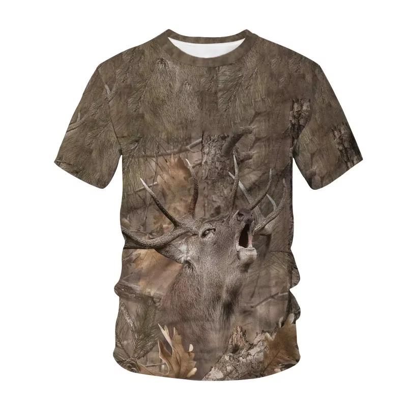 Cerf lièvre chasse camouflage T-Shirt hommes 3D camouflage sanglier lapin chasseur impression T-Shir