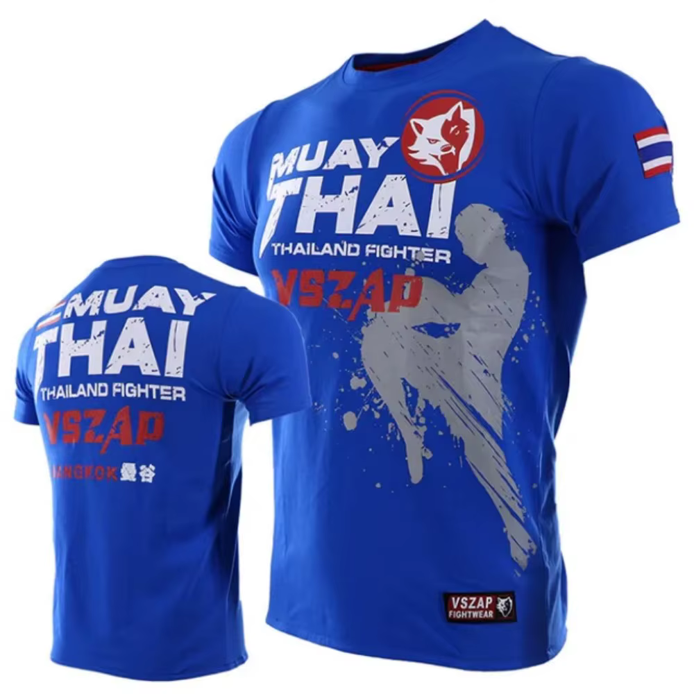 T-shirt Muay Thai pour hommes T-shirt d'été respirant course à pied Fitness à manches courtes en ple