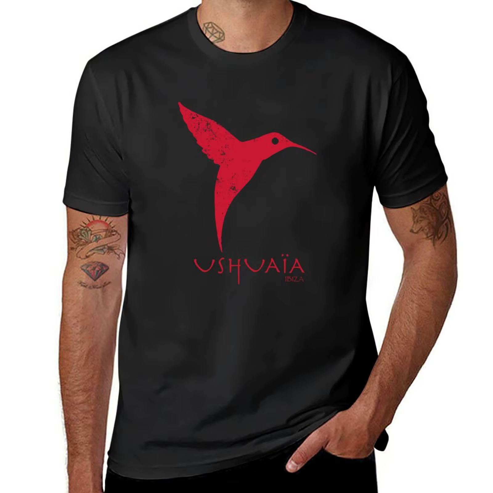 T-shirt en coton imprimé animal pour hommes, vêtements vintage pour garçons, chemise à séchage rapid