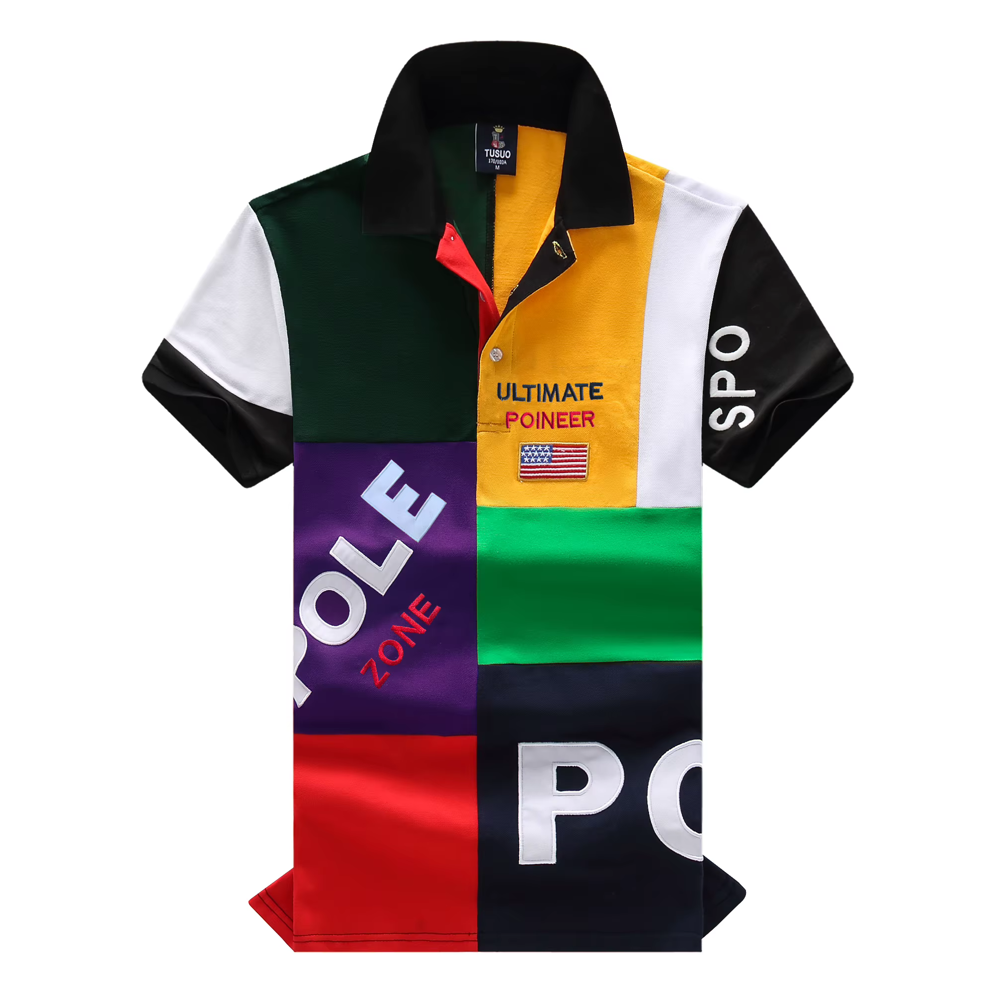 Polo pour homme USA Royal, décontracté, sport, fête, coton haut de gamme, broderie de luxe, coutures