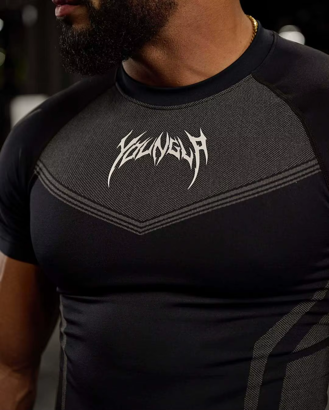 T-shirt de compression à manches courtes pour homme, imprimé tribal, hauts d'entraînement respirants