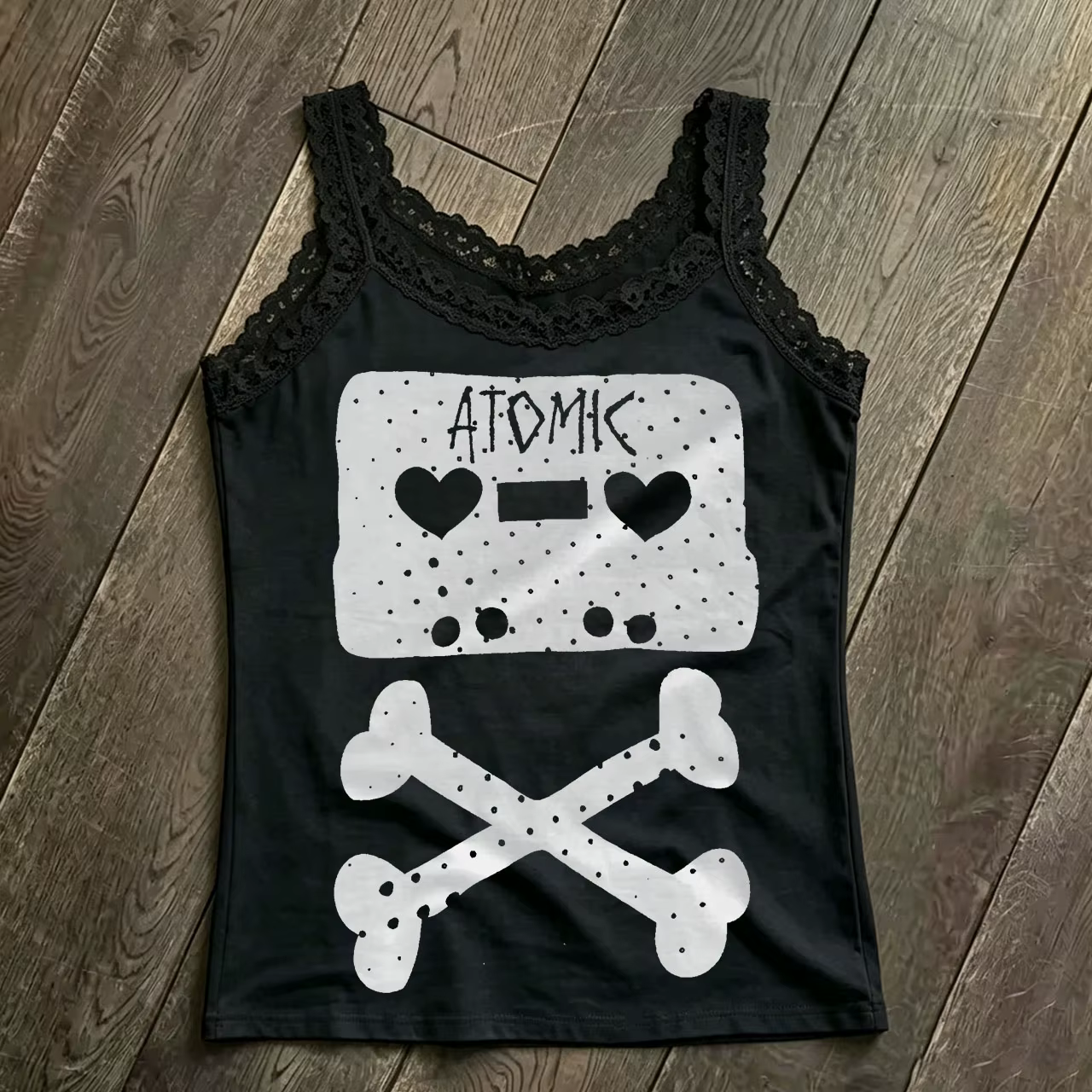 Crop tops Y2K chic et sexy avec dentelle, style emo girl, hip hop, imprimé lettres croisées, bretell