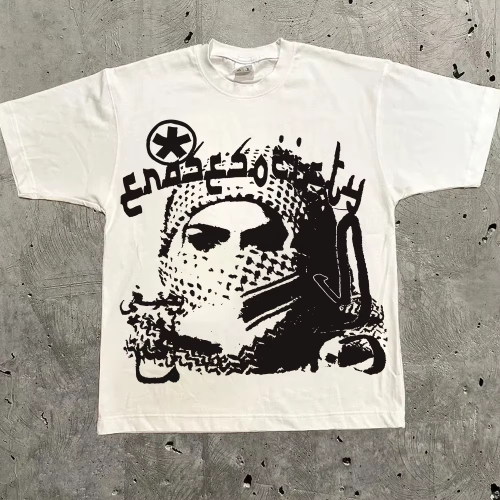 T-shirt surdimensionné avec lettres graphiques Harajuku Y2k pour hommes et femmes, Streetwear de cho