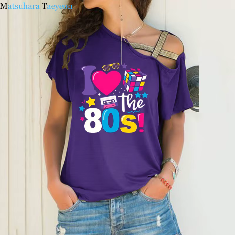 J'aime les 80 t-shirt pour les femmes fête drôle Vintage t-shirts meilleur cadeau hauts et t-shirts 