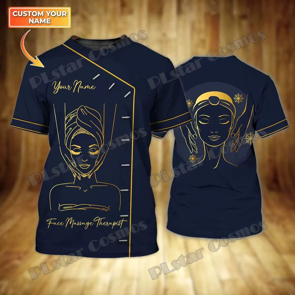 T-shirt unisexe personnalisé pour hommes, chemises de spa de massage, t-shirt décontracté, impressio