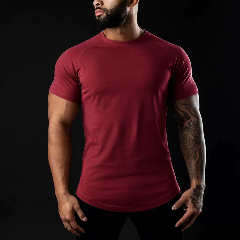 T-shirt en coton été hommes athloisir entraînement à manches courtes Muscle Fitness T-shirt de haute