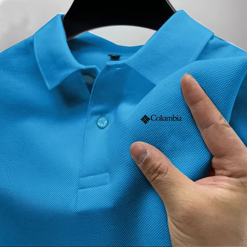Polo décontracté pour homme à manches courtes, couleur unie, coupe décontractée et design respirant