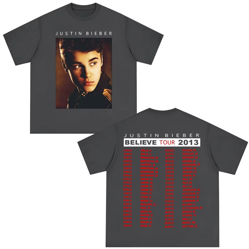 Marchandises de la tournée « Believe » de Justin Bieber 2026 - T-shirts pour hommes et femmes, T-shi