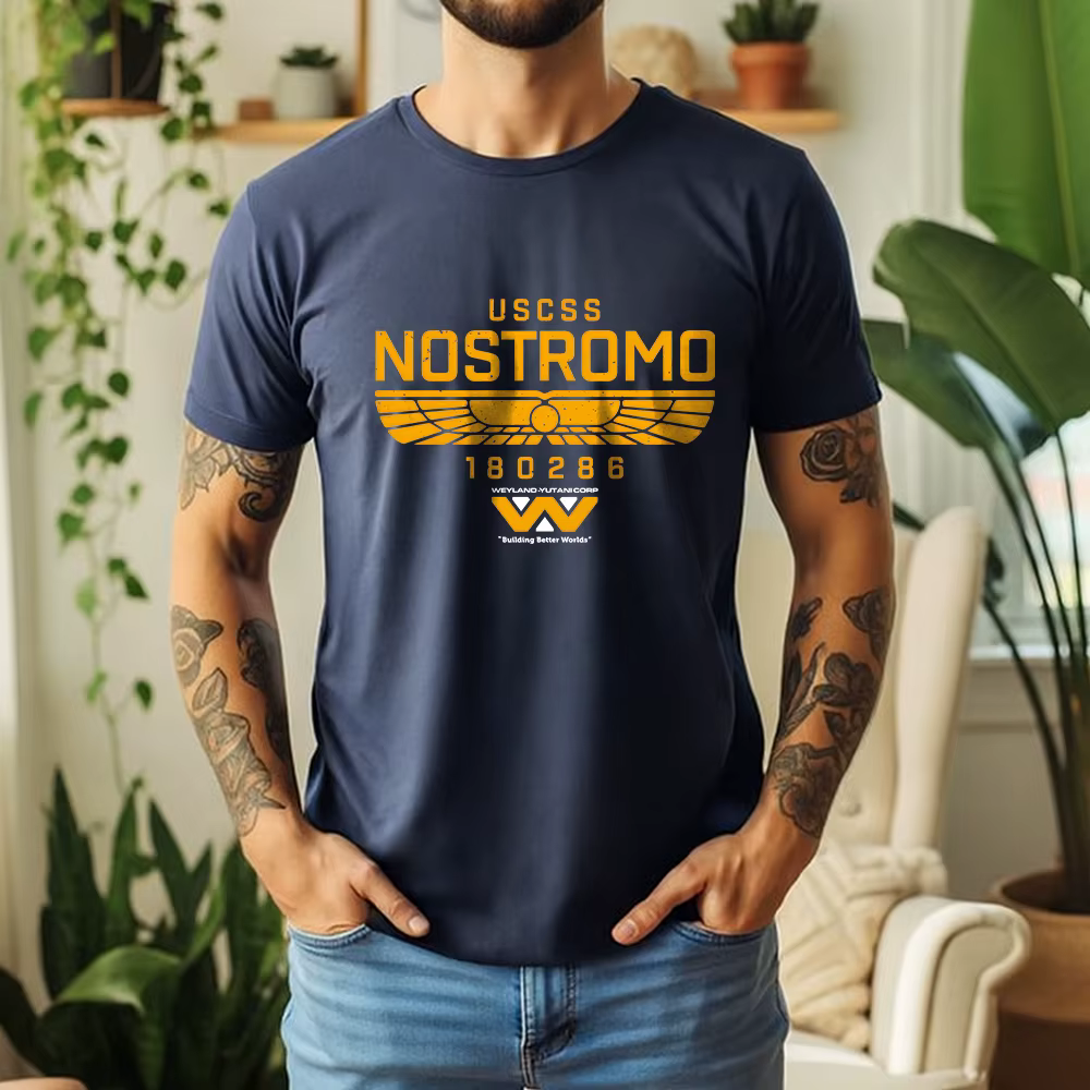 T-shirt Oversize Graphique USCSS Nostromo 100% Coton Été 2026 – Thème Rétro Alien Sci-Fi Nostromo à 