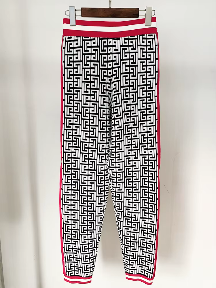 HIGH STREET Nouveauté Automne Hiver 2026 Veste de créateur pour femme en tricot jacquard monogramme