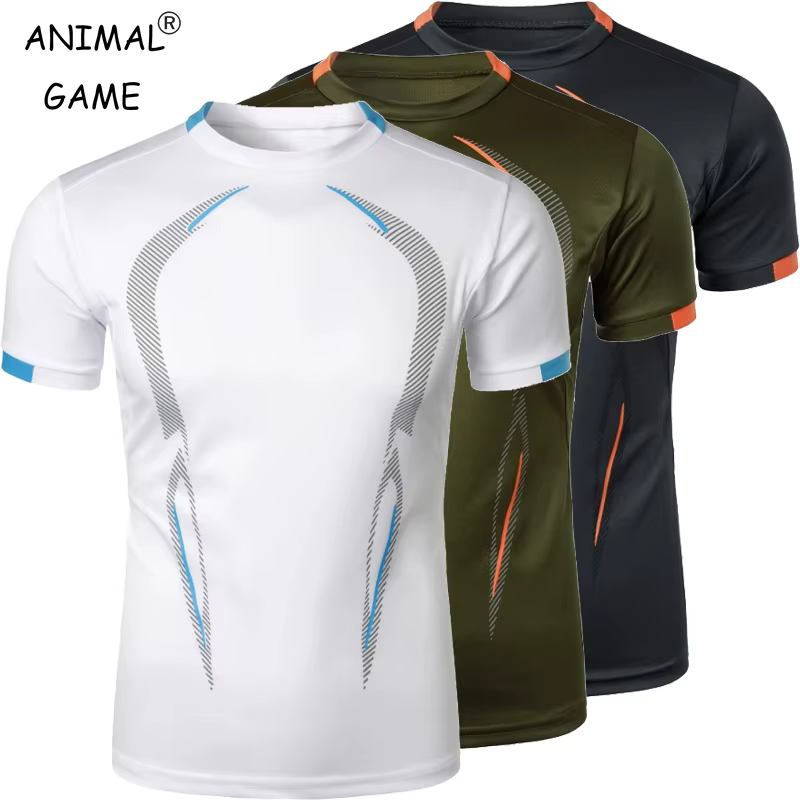 T-shirt respirant pour hommes, haut de Jogging à séchage rapide, léger, d'entraînement, de Fitness, 