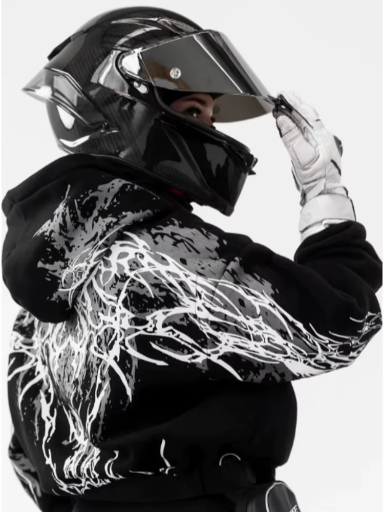 Sweat à capuche unisexe, style streetwear sombre, imprimé graphique épée magique lumineuse, coupe am