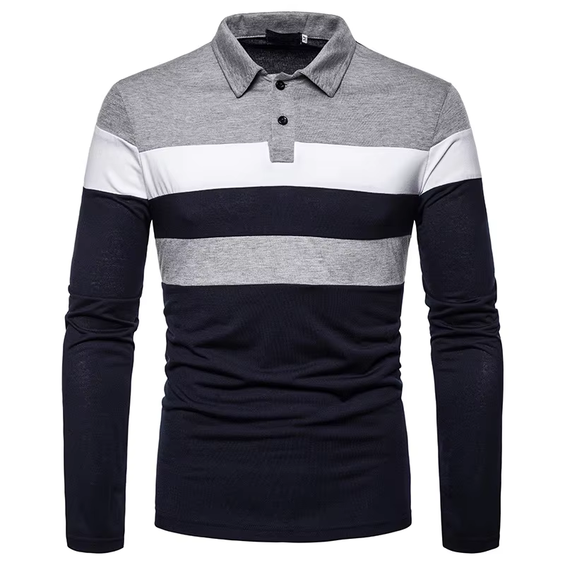 2025 Nouveau polo quatre saisons à manches longues coloré pour hommes pour le commerce extérieur