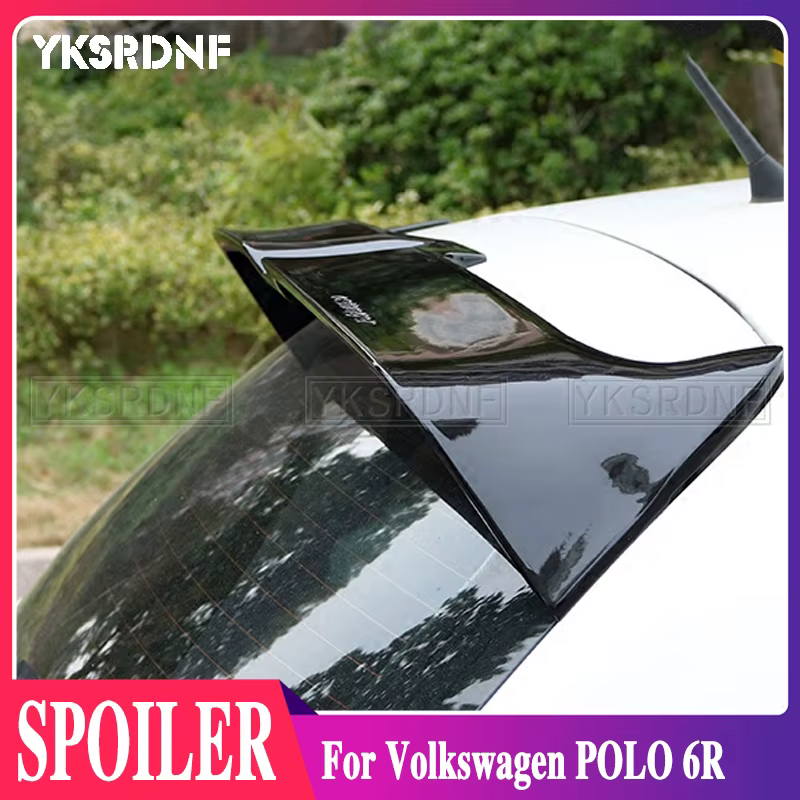 Becquet Noir Brcorporelle pour Coffre Arrière de Voiture, Adaptable avec VW Polo MK5 6R 6C WRC 2011 