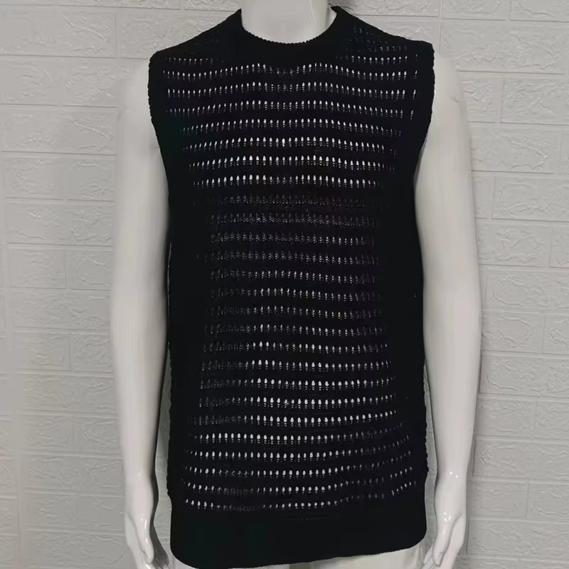 Nouveaux débardeurs tricotés pour hommes 2026 – T-shirts sans manches unis d'été, style streetwear t