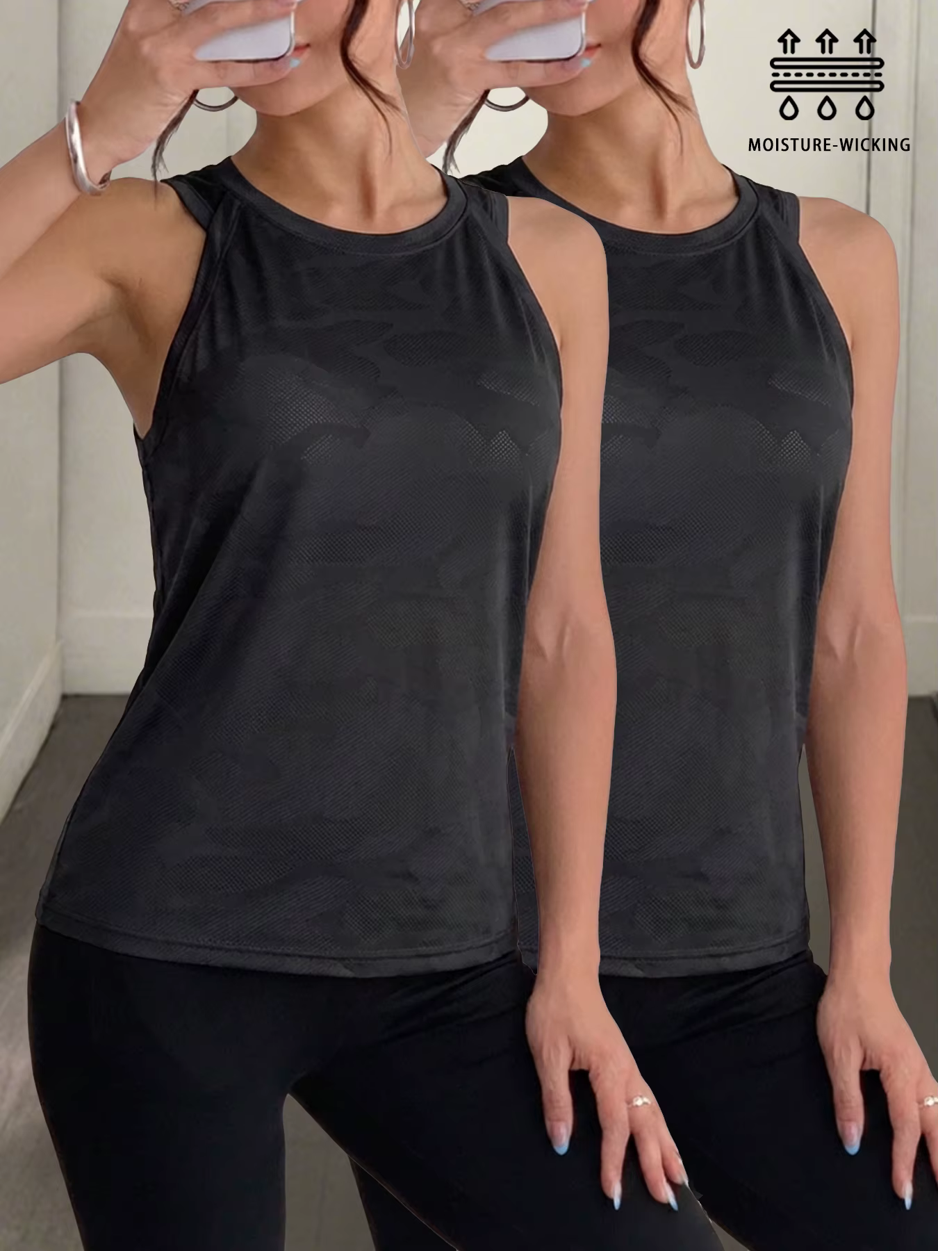 Lot de 2 débardeurs de sport super doux pour femmes, anti-humidité, séchage rapide, respirants, avec