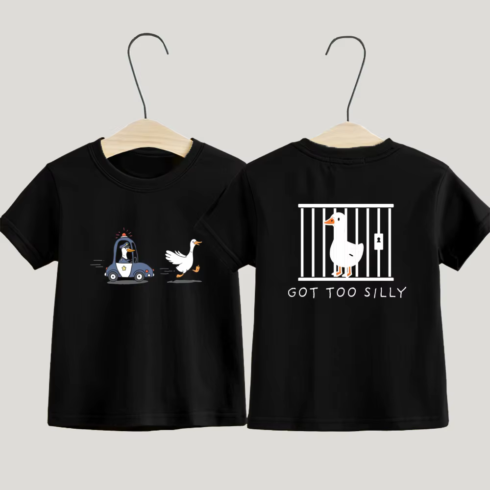 Tenez trop idiot enfant en bas âge chemise drôle idiot oie garçons filles à manches courtes t-shirt 