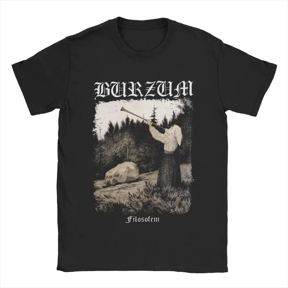 Burzum Blow The Trumpet T-shirts polyvalents vintage à manches courtes pour hommes et femmes, street