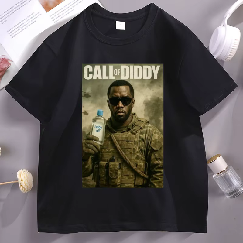 T-shirt parodie Call of Diddy, T-shirt humoristique pour jeux de memes, T-shirt décontracté pour hom