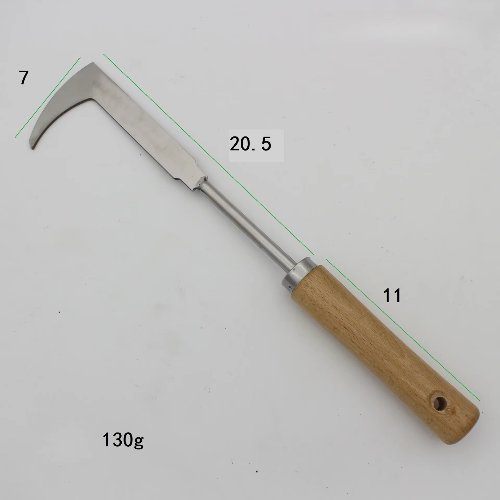Couteau de désherbage de jardin en acier inoxydable, outil de désherbage manuel à manche en bois pou
