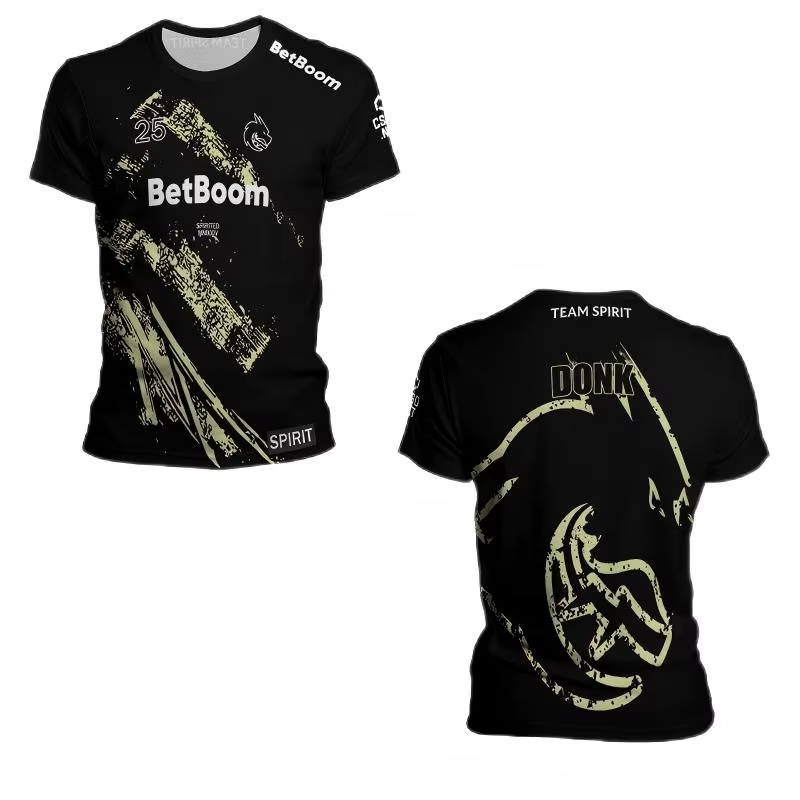 T-shirt en jersey Team Spirit avec nom personnalisé, tee-shirt de jeu ESports, tee-shirts d'uniforme