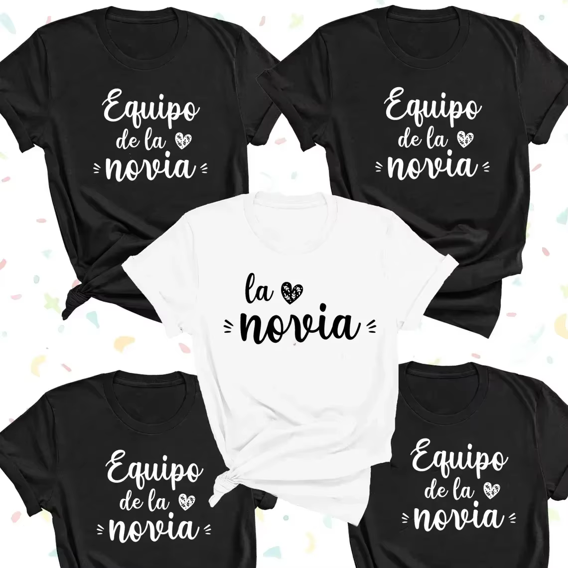 De La Novia Latina T-shirt femmes espagnol Boda Espanol mariage T-shirt équipe mariée EVJF Bachelore