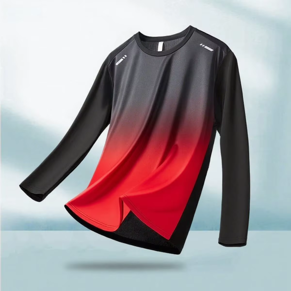 T-shirt à manches longues pour homme, léger, coupe ample, séchage rapide, respirant, style long, en 