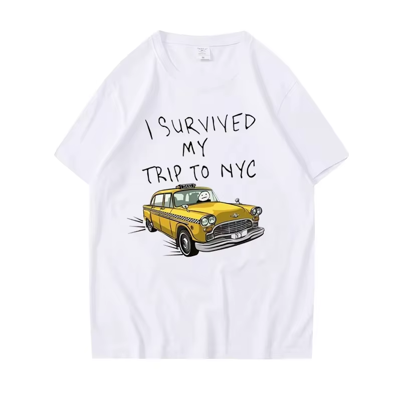 T-shirt drôle pour hommes et femmes, imprimé « J'ai survécu à mon voyage à New York », hauts décontr